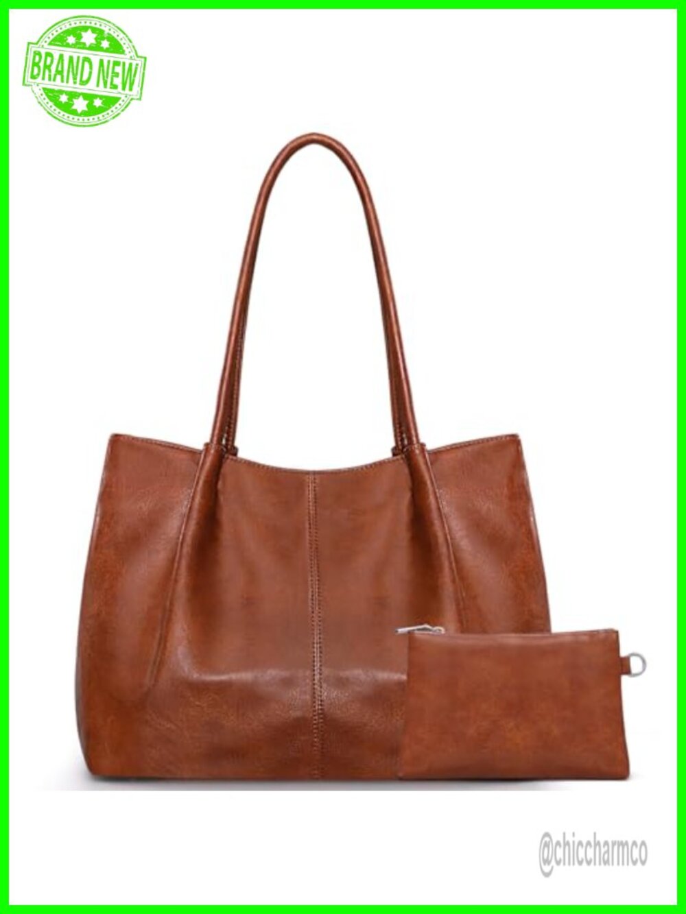 Large Tote Bag for Women Work Vegan Leather 16L Big Purse Shoulder